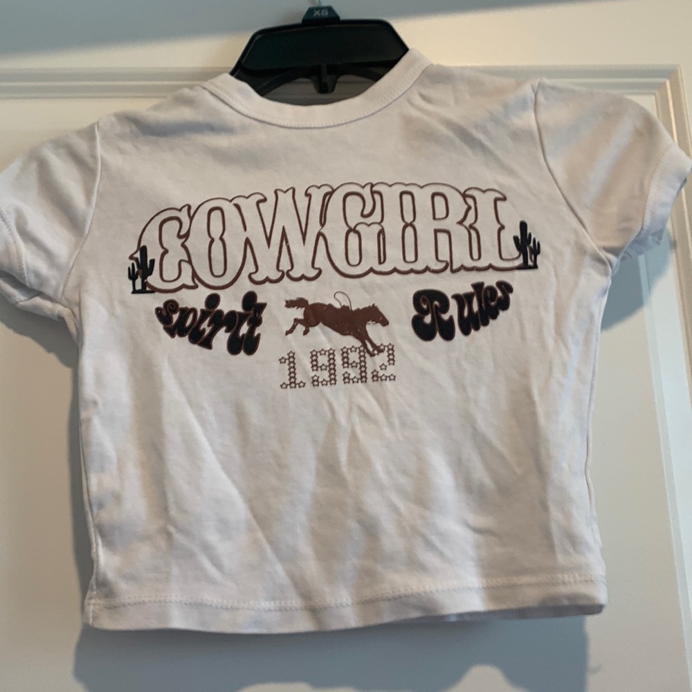 francesca’s cowgirl cropped tee